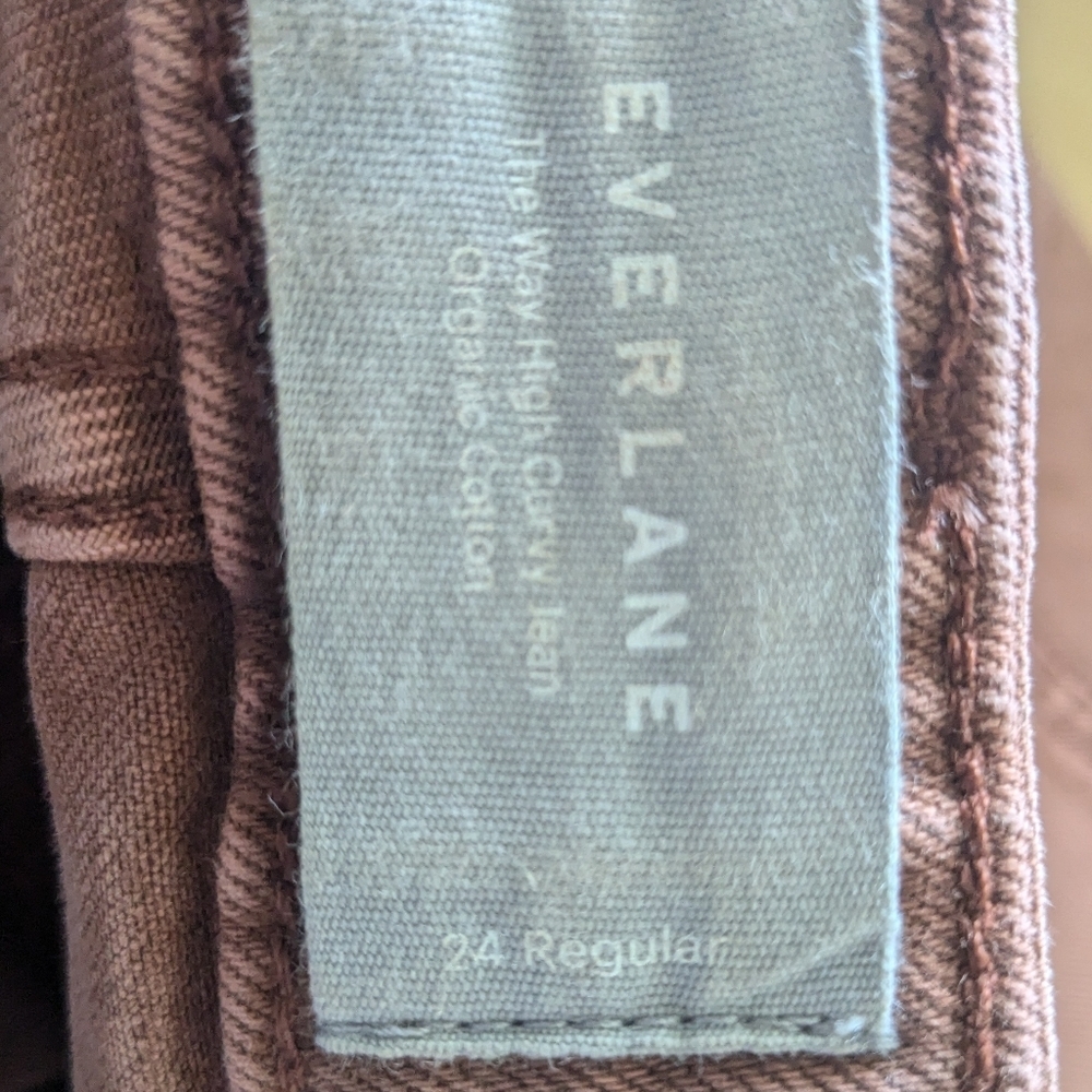 EVERLANE Way-High Curvy Jean - Brown Size 24 Reg Brown High Rise - Picture 10 of 14
